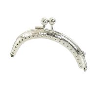 ERHTGUO 5/10Pcs 85mm Metal Bag Handle Coin Purse Frame Kiss Clasp Handbag Wallet Handles DIY Sewing Brackets Accessories(Double-Silver,10Pcs)