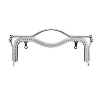 ERHTGUO 5Pcs 20.5CM Concave Rectangle Retro Metal Handle Clutch Bag Kiss Clasp Lock Purse Frame for Handbag Craft Sew(5Pcs Silver)