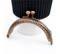 ERHTGUO 85mm Embossed Metal Square Bag Handles Handbag Lock Purse Frame Kiss Clasp Sewing Brackets Clutch DIY Bags Accessories(Single-RedBronze,85mm-10Pcs)