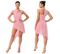 ERHTGUO Abito body da danza lirica donna, pizzo floreale, strass