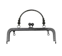 ERHTGUO Bag Kiss Clasp Lock Purse Frame Making DIY Craft Handle Accessory Hardware(Black)