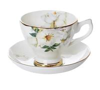 ERHTGUO Bone China Coffee Mug Cups Cup And Saucer Set With Spoon Afternoon Tea For Party(Camellia 170ML)