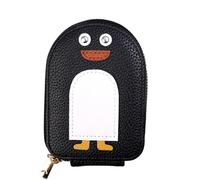 ERHTGUO Cartoon Leather Wallet for Women Handheld Credit Card Bag Key Case Lovable Zipper Coin Purse Lady's Name Holder(Black)