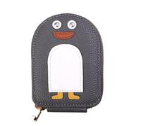 ERHTGUO Cartoon Leather Wallet for Women Handheld Credit Card Bag Key Case Lovable Zipper Coin Purse Lady's Name Holder(Grey)