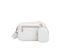 ERHTGUO Casual Minimalist Shoulder Square Bag, With Mini Hanging Purse, Quilted Pattern Crossbody For Women Two Piece Set(White)
