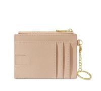 ERHTGUO Creative Monogramm Multi Card Slots Women's Simple Mini Bag Storage Portable Cute Keychain Coin Holder Wallet(Pink)