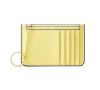 ERHTGUO Customized Mini Ultra-thin Women's Card Bag for Multi Slots Keychain Zipper Small Holder Wallet(Yellow)