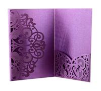 ERHTGUO Elegante corona laser cut invito matrimonio biglietto di auguri festa regalo forniture decorazione(Purple)