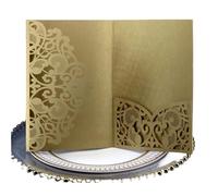 ERHTGUO Elegante corona laser cut invito matrimonio biglietto di auguri festa regalo forniture decorazione(Green)
