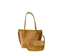 ERHTGUO Faionable Retro Plaid Print Large Tote Bag Practical Commuter Handbag Single Oulder Casual Simple Sle PU Leather(Yellow trumpet)