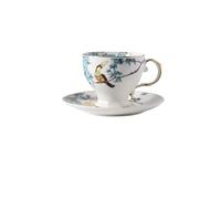 ERHTGUO Flower And Bird Coffee Cups And Saucers, Hand-painted Ceramic Mugs, Household Afternoon Tea(Color 1)