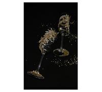 ERHTGUO Golden Toast Cup Creative Broken Diamond Pearl Wedding Wine Glass(Black)
