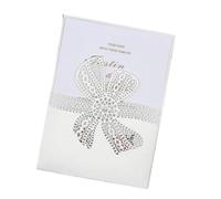 ERHTGUO Invito con fiocco in pizzo, taglio laser, biglietto d'invito for matrimonio, fidanzamento, compleanno, battesimo, elegante(White,30 PCS)
