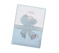 ERHTGUO Invito con fiocco in pizzo, taglio laser, biglietto d'invito for matrimonio, fidanzamento, compleanno, battesimo, elegante(Blue,50 PCS)