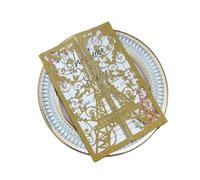 ERHTGUO Invito di compleanno della Torre Eiffel tagliato al laser in rosa for la festa fidanzamento e matrimonio(Gold)