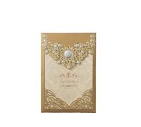 ERHTGUO Invito di nozze Elegante biglietto auguri Busta Decorazione regalo festa(Gold)