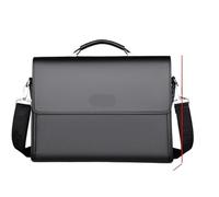 ERHTGUO Leather Briefcases For Men Designer Work Business Tote Bolsas Black Handbag Shoulder Lawyer Square A4 Side Crossbody Bag(Grey)