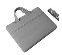 ERHTGUO Leather single shoulder laptop bag with large capacity portable 14/15.6 inches(Dark grey)