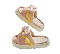 ERHTGUO Pantofole in lino da donna comode scarpe casa antiscivolo in cotone la simpatiche pantofole piatte con fiocco for coppie