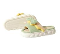 ERHTGUO Pantofole in lino da donna comode scarpe casa antiscivolo in cotone la simpatiche pantofole piatte con fiocco for coppie
