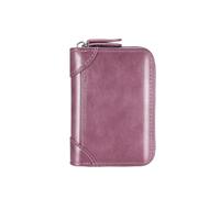 ERHTGUO PU Leather Women Card Holder Small Zipper Wallet Solid Coin Purse Accordion Design Business Credit Bags(Purple)