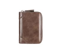 ERHTGUO PU Leather Women Card Holder Small Zipper Wallet Solid Coin Purse Accordion Design Business Credit Bags(Coffee)