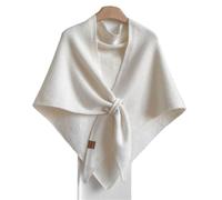 ERHTGUO Scialle triangolare in misto lana da donna, autunno e inverno, spesso con spalle calde lavorate a maglia(WHITE)