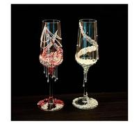 ERHTGUO Sense Champagne Cup Eternal Flower Butterfly Decoration Toast DIY Material Package Wedding(2-white)