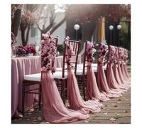 ERHTGUO Set of 10/50 Chair Sashes Elegant Wedding Decor Semi-Sheer Tulle for Parties Churches Christmas Aisle Accent(Dirty Pink,10 PCS)