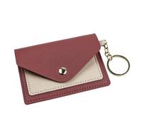 ERHTGUO Slim Leather Wallet Business Credit Card Holder Short Purse ID Candy Color Bank Multi Slot Case(Dark pink)