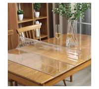 ERHTGUO Soft Glass Tablecloth Transparent PVC Table Cloth Waterproof Oil Proof Kitchen Dining Rectangular Cover Matte Clear(80cmx160cm)