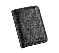 ERHTGUO Solid Color Leather Credit Card Case Wallet Simple Bank ID Bus Holder Travel Coin Money Organizer Bags(NO.4-black)