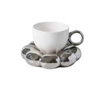 ERHTGUO Sunflower Coffee Mug Ceramic Cloud Cup Decorative Saucer Afternoon Tea Water Office Decor Home Drinkware(Color 2)