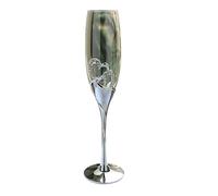 ERHTGUO Wedding Champagne Glasses Hearts Inside Golden Toasting Flute Wine Glass Goblet Party Lover Anniversary Valentine's Day(Silver)