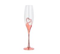 ERHTGUO Wedding Champagne Glasses Hearts Inside Golden Toasting Flute Wine Glass Goblet Party Lover Anniversary Valentine's Day(Rose Gold)