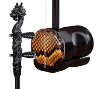 Erhu cinese, Strumento cinese for principianti Erhu fatto a mano in legno di sandalo nero, piatto, ottagonale, con testa di drago, con accessori
