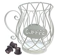 ERHUAN Cestello Portaoggetti Caffè, Cestello porta caffè, Cestello Porta Capsule Caffè, Cesto portaoggetti per capsule di caffè per Casa Bar Ristoranti Sala da Tè Hotel (Bianco)