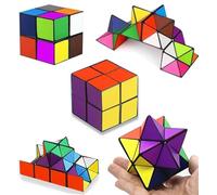 ERHUO Magic Star Cube in Due in Uno, Cubo Puzzle 3D, Speed Cube, Cubo di trasformazione per Bambini e Adulti (2in1)