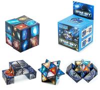 ERHUO Magic Star Cube in Due in Uno, Cubo Puzzle 3D, Speed Cube, Cubo di trasformazione per Bambini e Adulti (Star Sky)