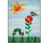 Eric Carle Home Dynamix The Very Hungry Caterpillar Elementary Sun Scene - Tappeto lavabile in lavatrice, colore: blu/verde, 89 x 130 cm