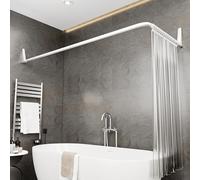 Erica - Asta da Doccia angolare 70x90/70x160 cm, Montaggio a Parete per Angoli o vasche, Montaggio Senza Supporto a soffitto, Rivestimento in Plastica Bianco Senza PVC