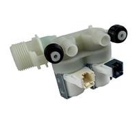 eRicambi® Elettrovalvola 2 Vie 180° Carico Acqua Lavatrice Compatibile con Ariston Hotpoint Indesit, 230V 7L, Uscita Ø11 mm, 62x100 mm, RAST 2.5