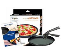 ERICAMBI®, Kit Bundle, Piatto Crisp Whirlpool Medio (Ø29cm [interno] - Ø31cm [esterno] H. 2,5 cm) per Microonde + Maniglia Universale per Piatto + eBook con 20 Ricette Gustose