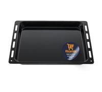 eRicambi® Leccarda Teglia Smaltata Nera per Forno - Compatibile con Candy, Hoover, Haier - Dimensioni 445x370x30 mm - Rivestimento Antiaderente