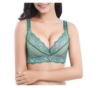 ERICAT Behaviorin Bra, Women Super Push Up Bra Lace Underwire Soft Padding Lift UpBra(Green,38/85B)