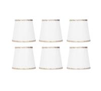 ERICAT Copri Lampada da Parete con Paralume Bianco, 6 Pezzi paralumi in Tessuto di Pizzo Dorato, Mini paralumi in Cristallo, paralumi Chiari, Attacco a Bocca rotonda/689