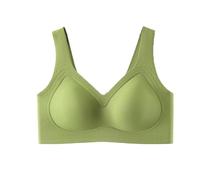 ERICAT Festivalment Wireless Bra, Plus Size Wireless Bra -Full Coverage T-Shirt Bras, Supportive Push Up(Green,L)