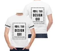 ERICAT Maglietta Personalizzata per Uomini e Donne in Grande quantità, Crea Il Tuo t Shirt Personalizzate. Magliette Personalizzabile - Aggiungi Immagini, Foto o Testi per Regali