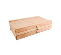 ERICAT Portable Desktop Art Supplies Wooden Storage Box Easel with 3 Drawers Pencil Sketch Tools Art Supplies