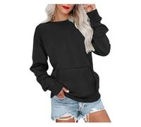 ERICAT Regulatem Sweatshirt, Women's Crewneck Hoodless Sweatshirt, Crew Neck Sweatshirts Women(Black,L)